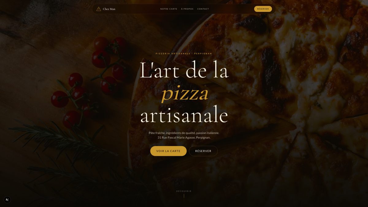Chez Man — Site pizzeria artisanale Perpignan